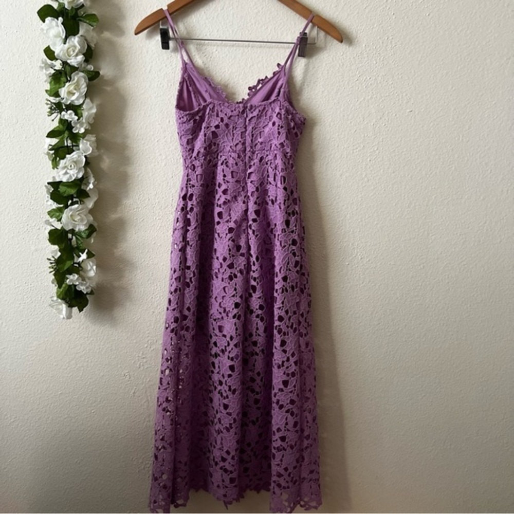 ASTR Orchid Purple Floral Lace A-Line Midi Dress - Picture 10 of 11
